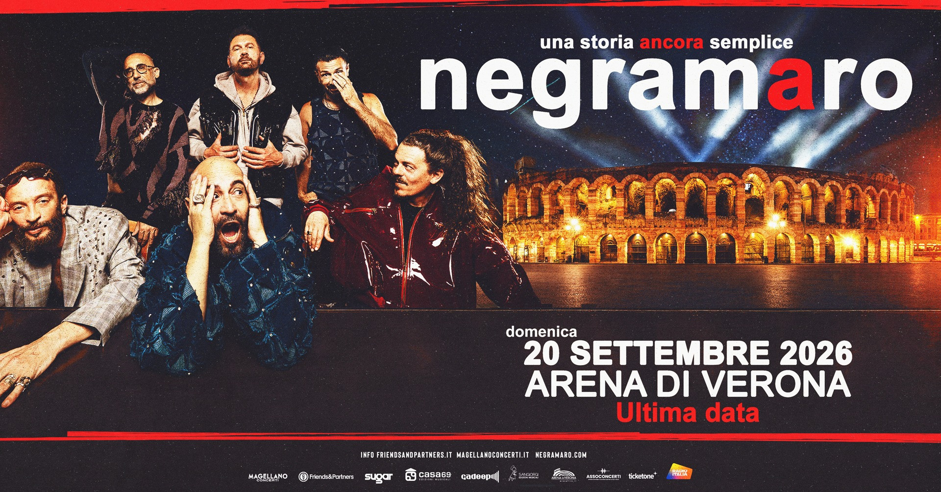 image NEGRAMARO - UNA STORIA ANCORA SEMPLICE 2026 - ARENA DI VERONA